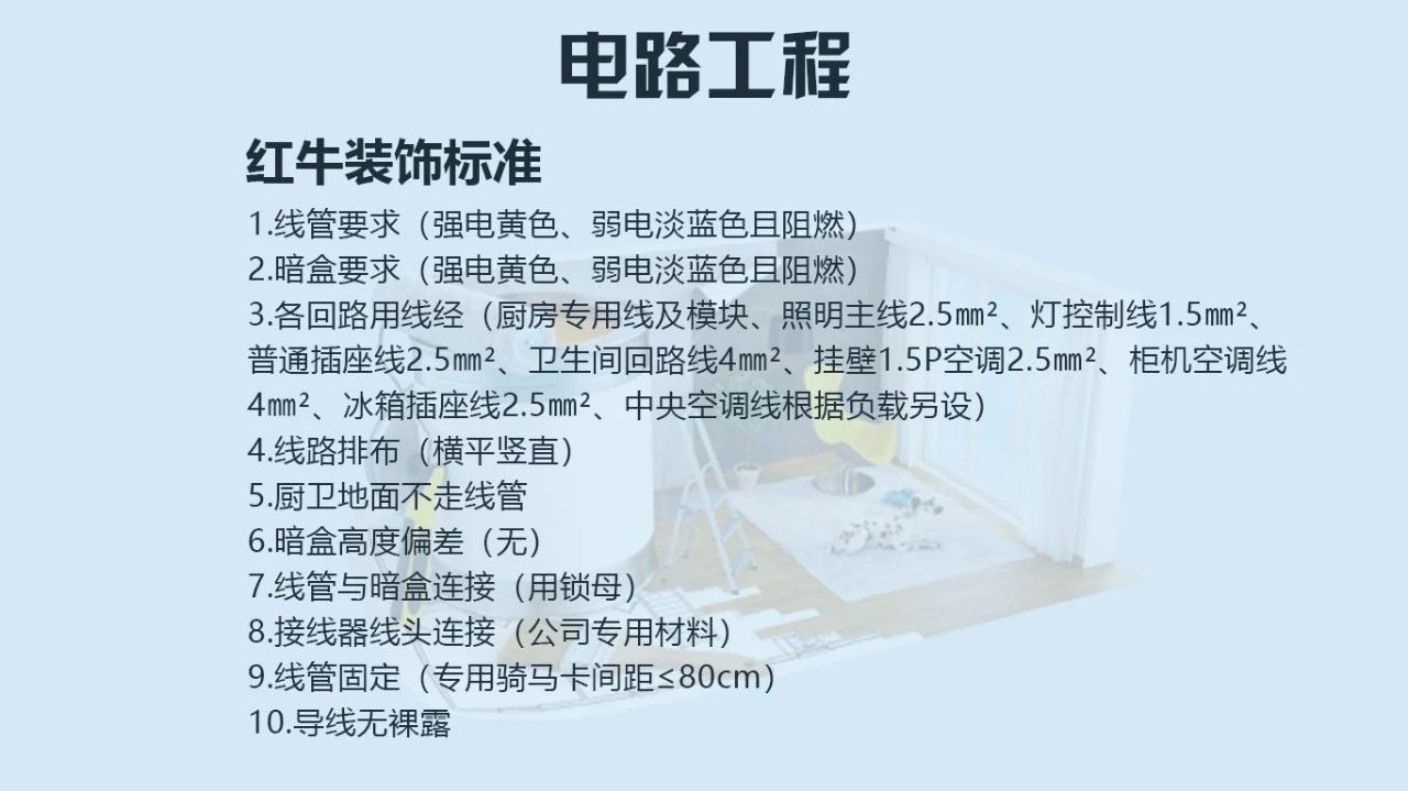 【南京裝修公司排名榜】南京紅牛裝飾公司電路施工標(biāo)準