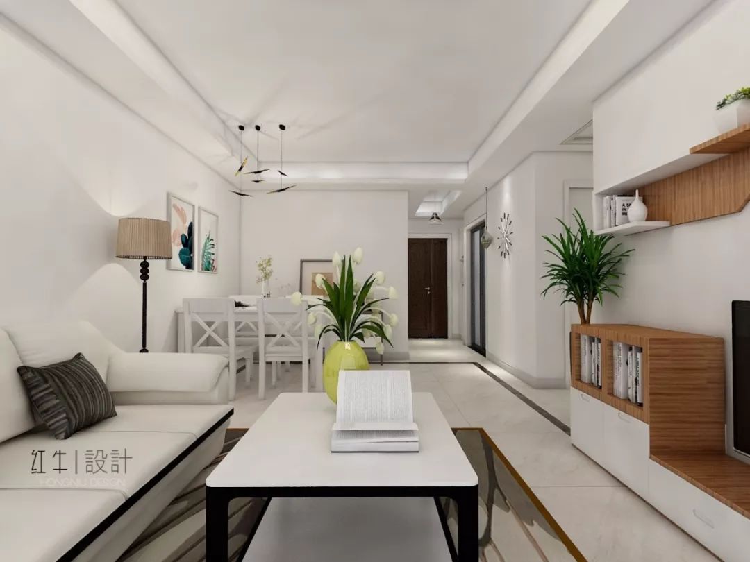 南京四季金輝90平米現(xiàn)代簡約風格裝修  跳躍色彩讓空間更靈動03