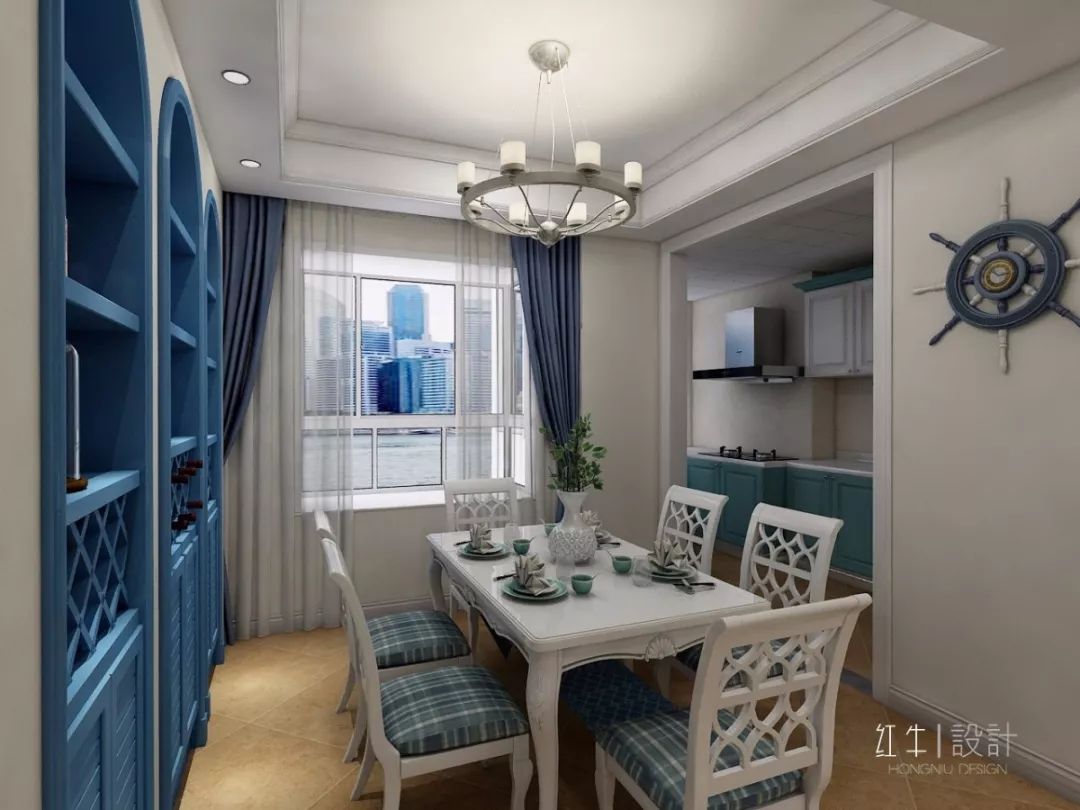 南京燕江府125㎡地中海風(fēng)格 主打藍(lán)白的浪漫情懷06