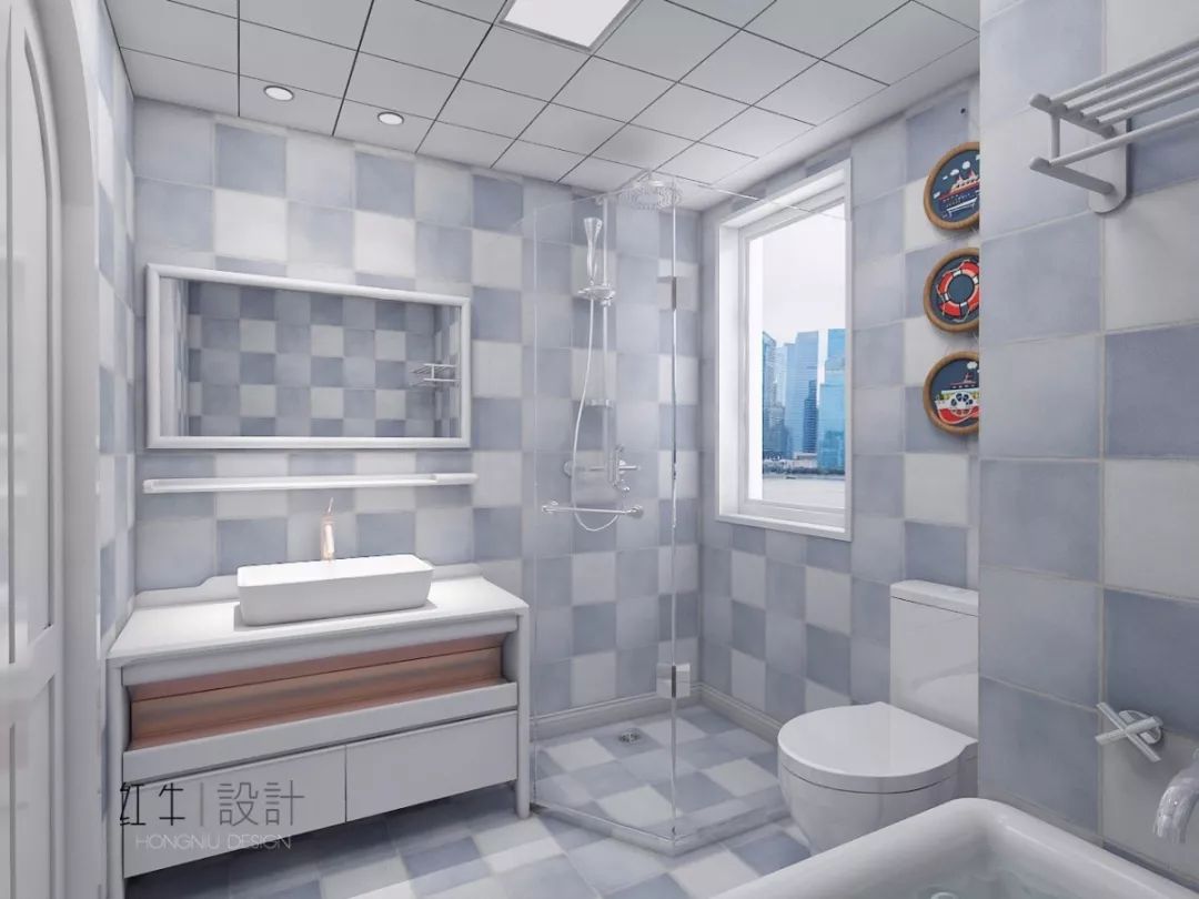 南京燕江府125㎡地中海風(fēng)格 主打藍(lán)白的浪漫情懷09