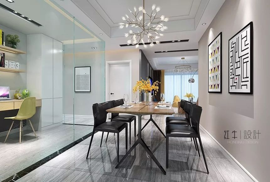 南京聚寶山莊137平米現(xiàn)代風(fēng)格裝修 年輕人的婚房可以這樣裝修07餐廳效果圖