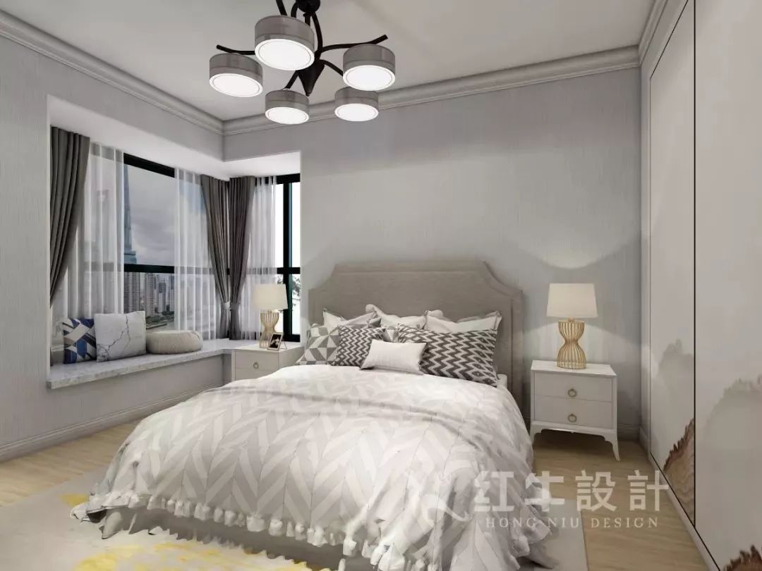 南京老房翻新--即便少掉一個(gè)衛(wèi)生間，也要單獨(dú)的衣帽間！15仇美蓉_康盛花園115㎡輕奢風(fēng)格裝修效果圖_主臥