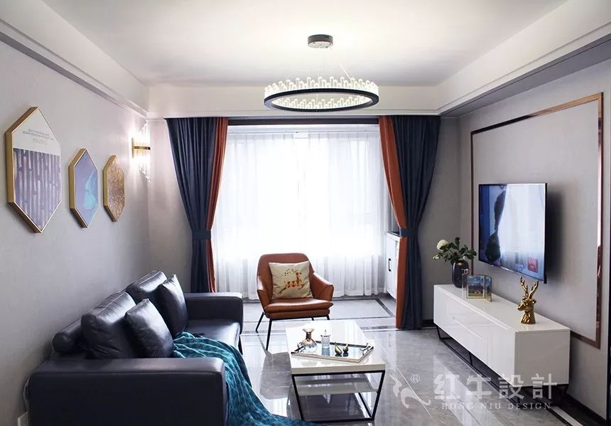 南京春江紫宸90㎡簡(jiǎn)約風(fēng)格--家有“小熊”02客廳設(shè)計(jì)