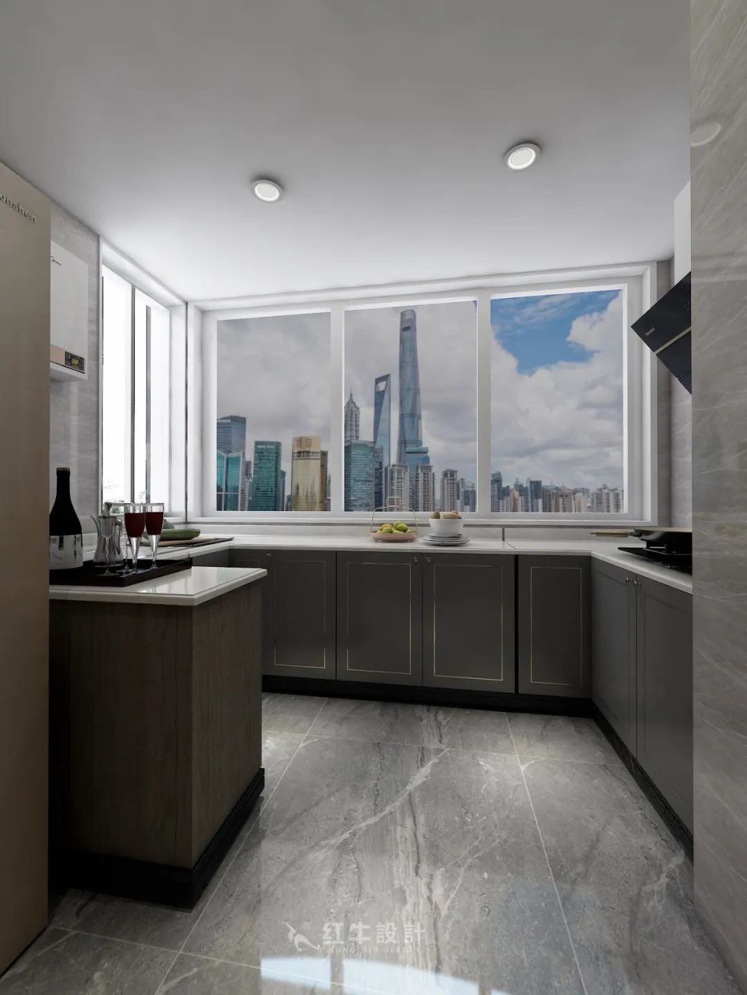 熊皓宇_同曦國際廣場140㎡輕奢風(fēng)格--改善性住房應(yīng)該這樣設(shè)計(jì)08廚房設(shè)計(jì)