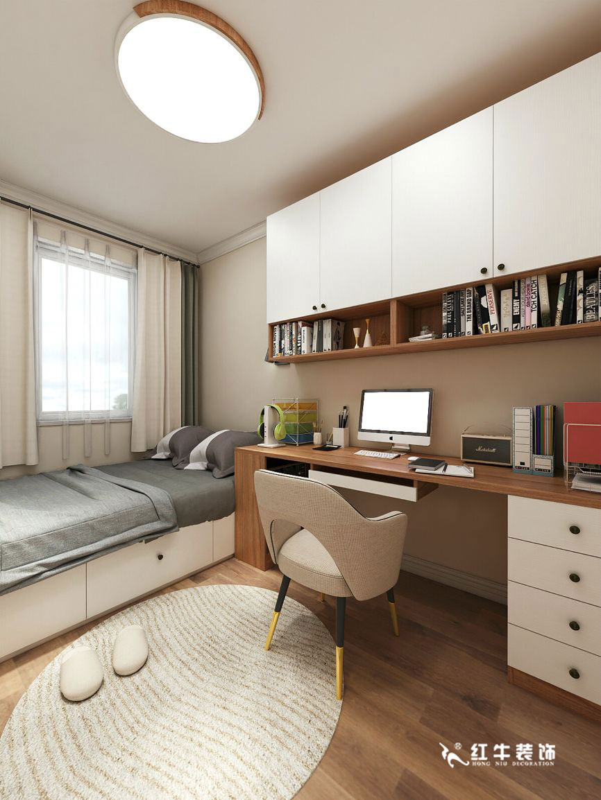 蔣琛_九條巷106㎡現(xiàn)代風(fēng)“養(yǎng)老房”裝修，給設(shè)計(jì)做減法！09書房+logo