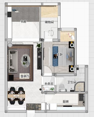 魏明花_明發(fā)財(cái)富中心63㎡新中式風(fēng)格--小戶型大利用08平面布置圖