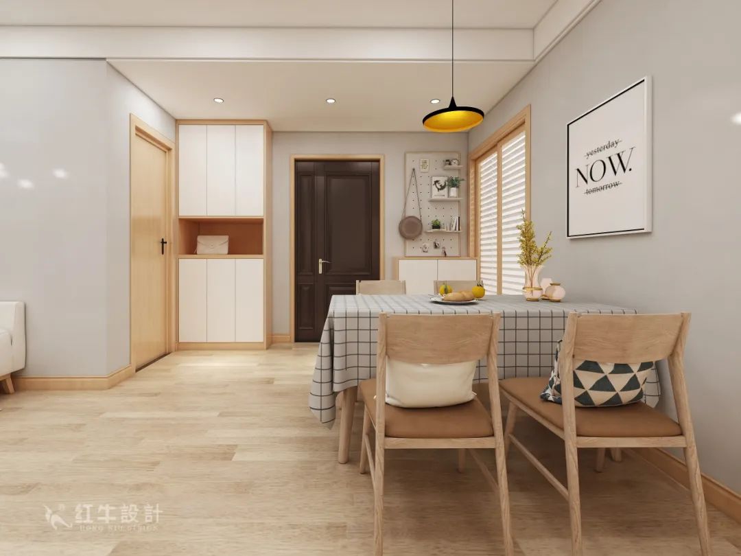 劉萍萍_紅牛設計--保利金地貝克105㎡北歐風格05效果圖欣賞_餐廳