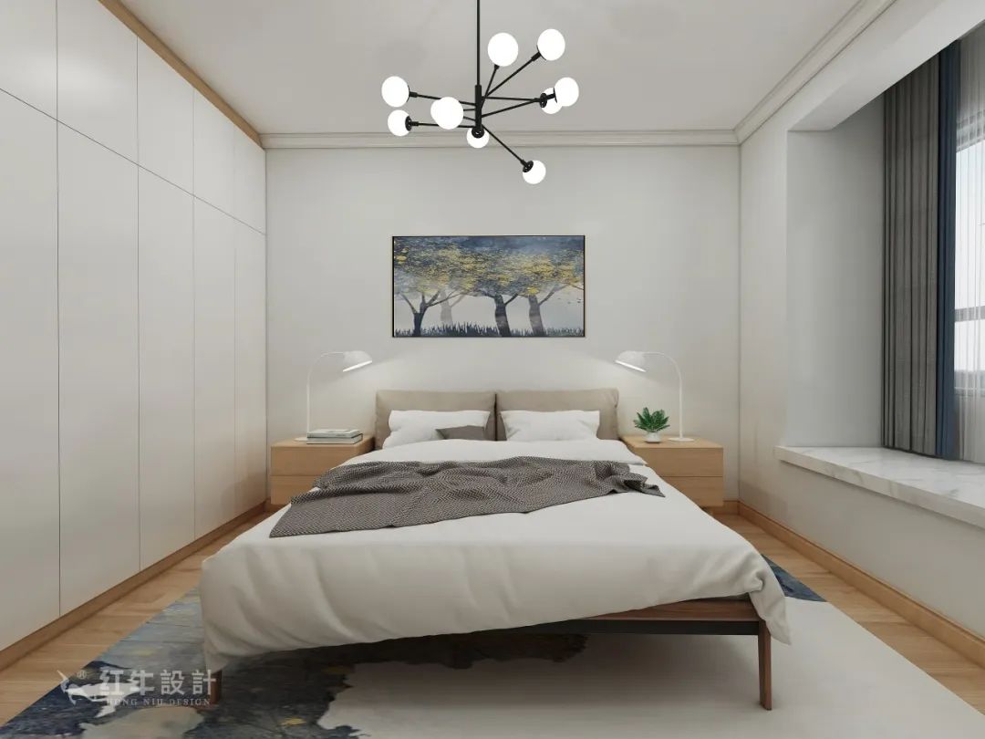 劉萍萍_紅牛設計--保利金地貝克105㎡北歐風格08效果圖欣賞_臥室