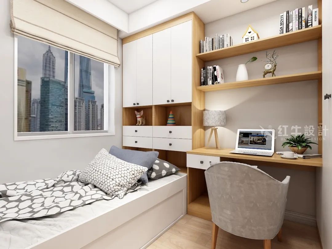 劉曉芳_紅牛設(shè)計(jì)--電建洺悅府89㎡日式風(fēng)格10效果圖欣賞_書(shū)房