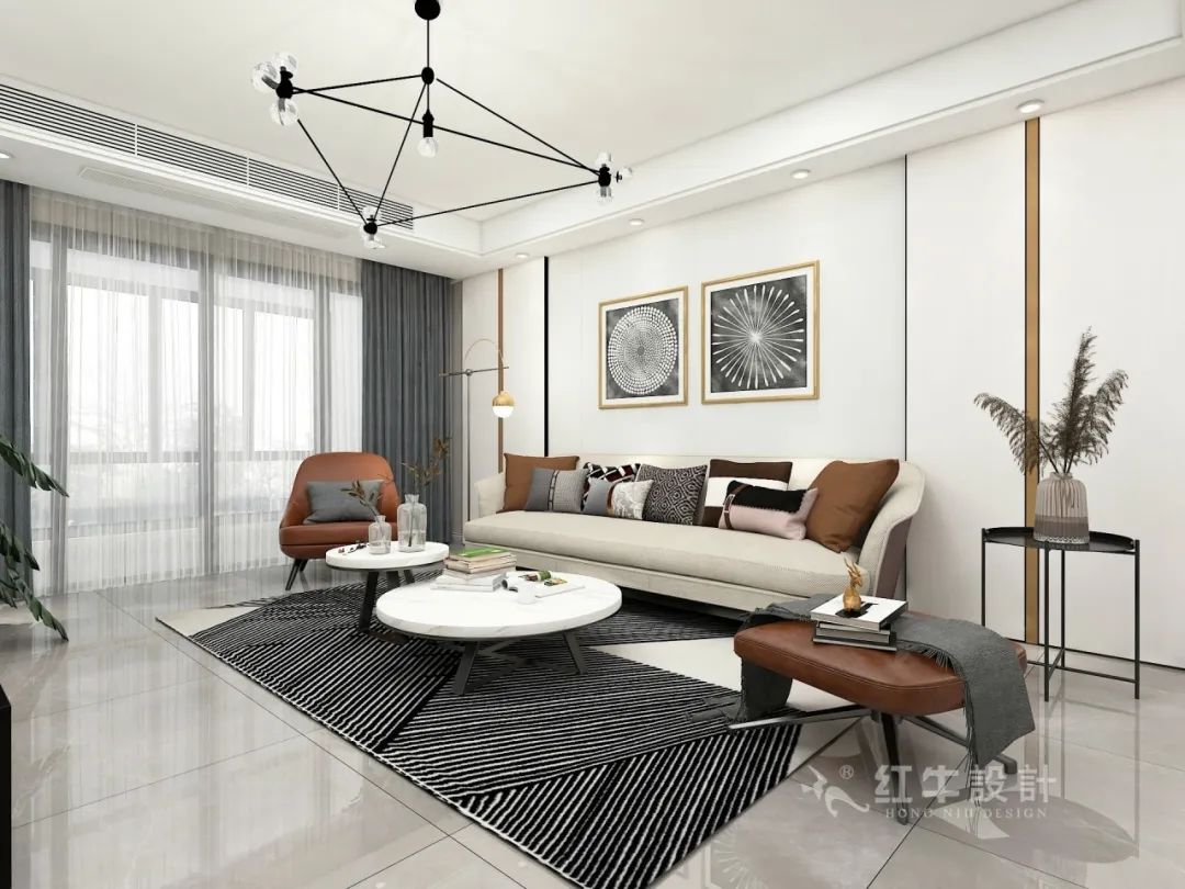 蔣琛_紅牛設(shè)計--電建洺悅府160㎡現(xiàn)代風(fēng)格01客廳