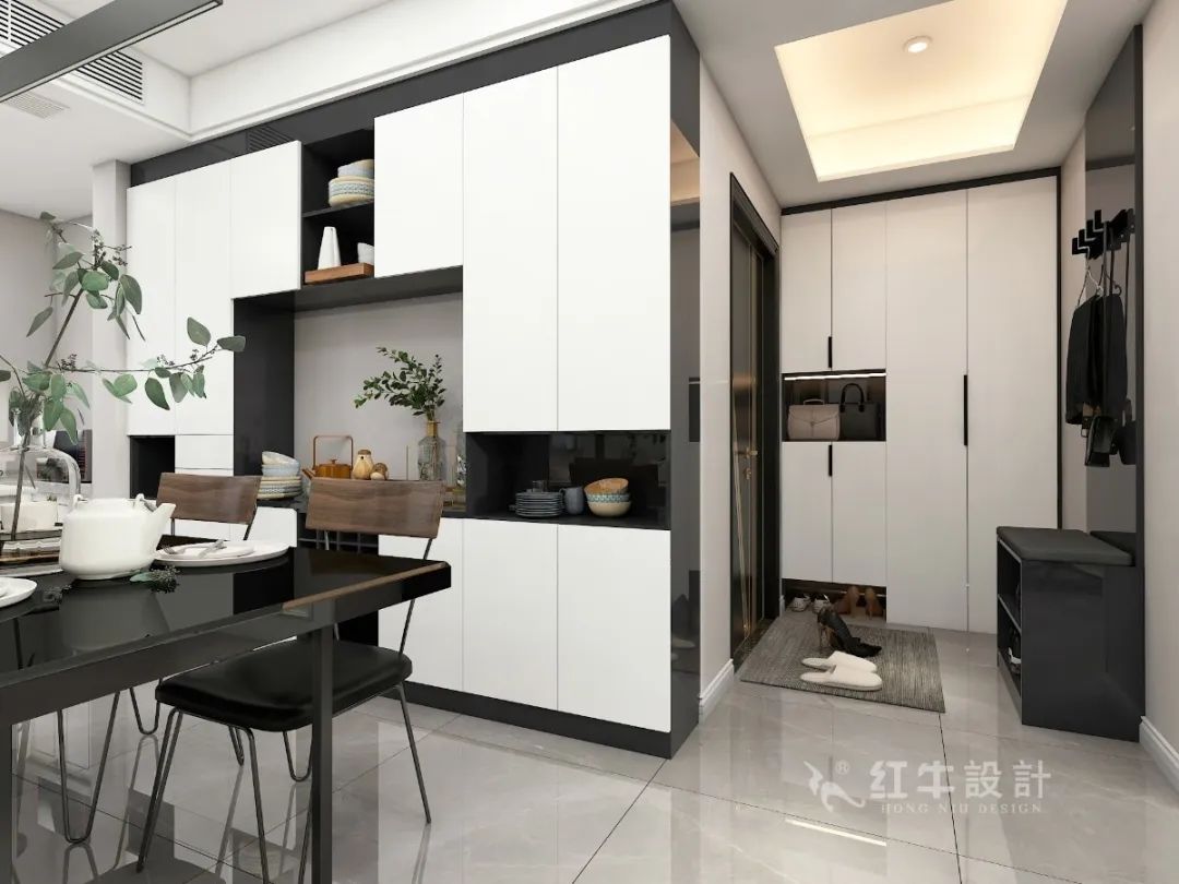 蔣琛_紅牛設(shè)計--電建洺悅府160㎡現(xiàn)代風(fēng)格08效果圖欣賞_玄關(guān)