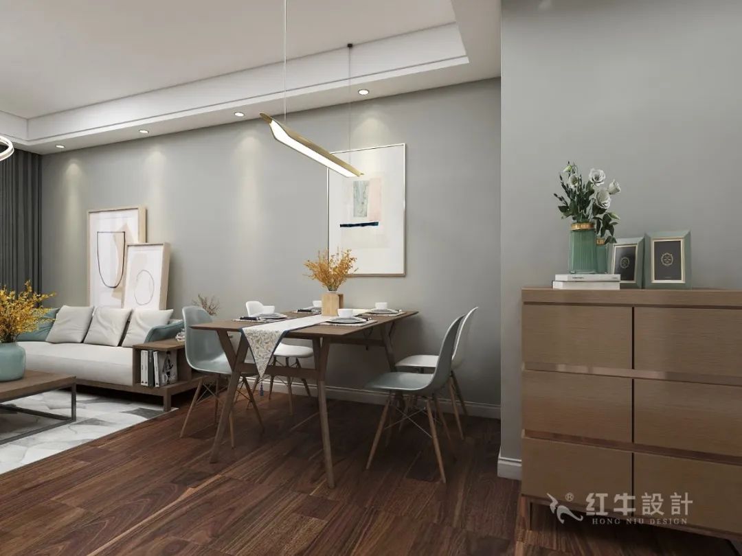 吳波_紅牛設(shè)計(jì)--中垠紫金官邸100㎡（B戶型）現(xiàn)代簡(jiǎn)約05效果圖欣賞_餐廳