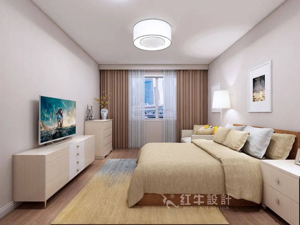 孟憲濤_紅牛設(shè)計--中垠紫金官邸109㎡（D戶型）現(xiàn)代北歐06主臥