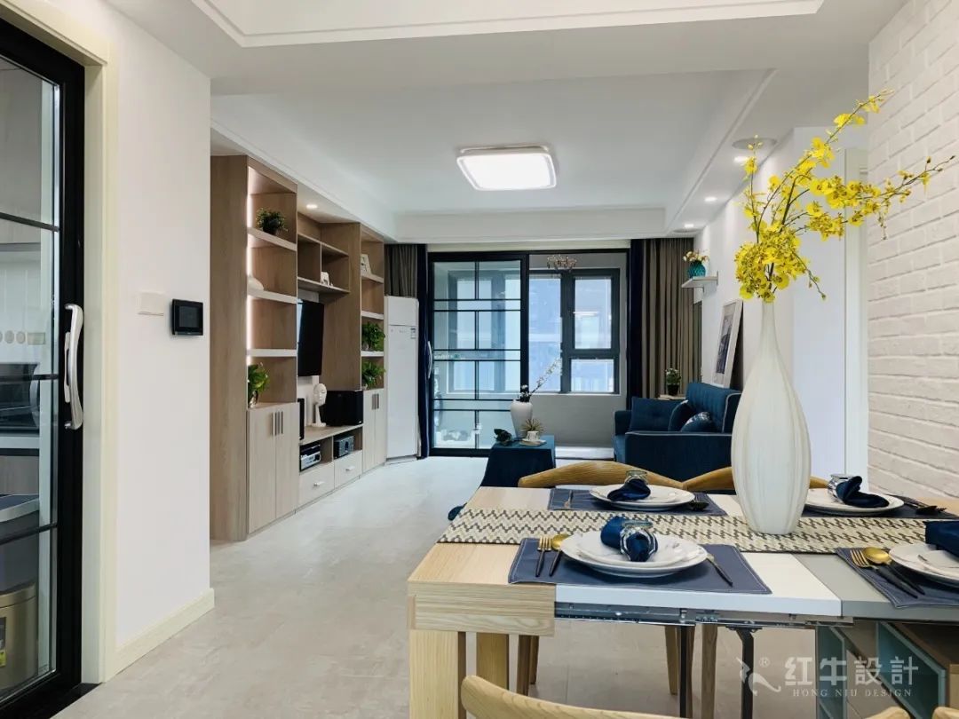 孟憲濤_保利國際社區(qū)115㎡現(xiàn)代北歐--簡潔明亮之家，一人獨居太愜意！06實景效果_客餐廳