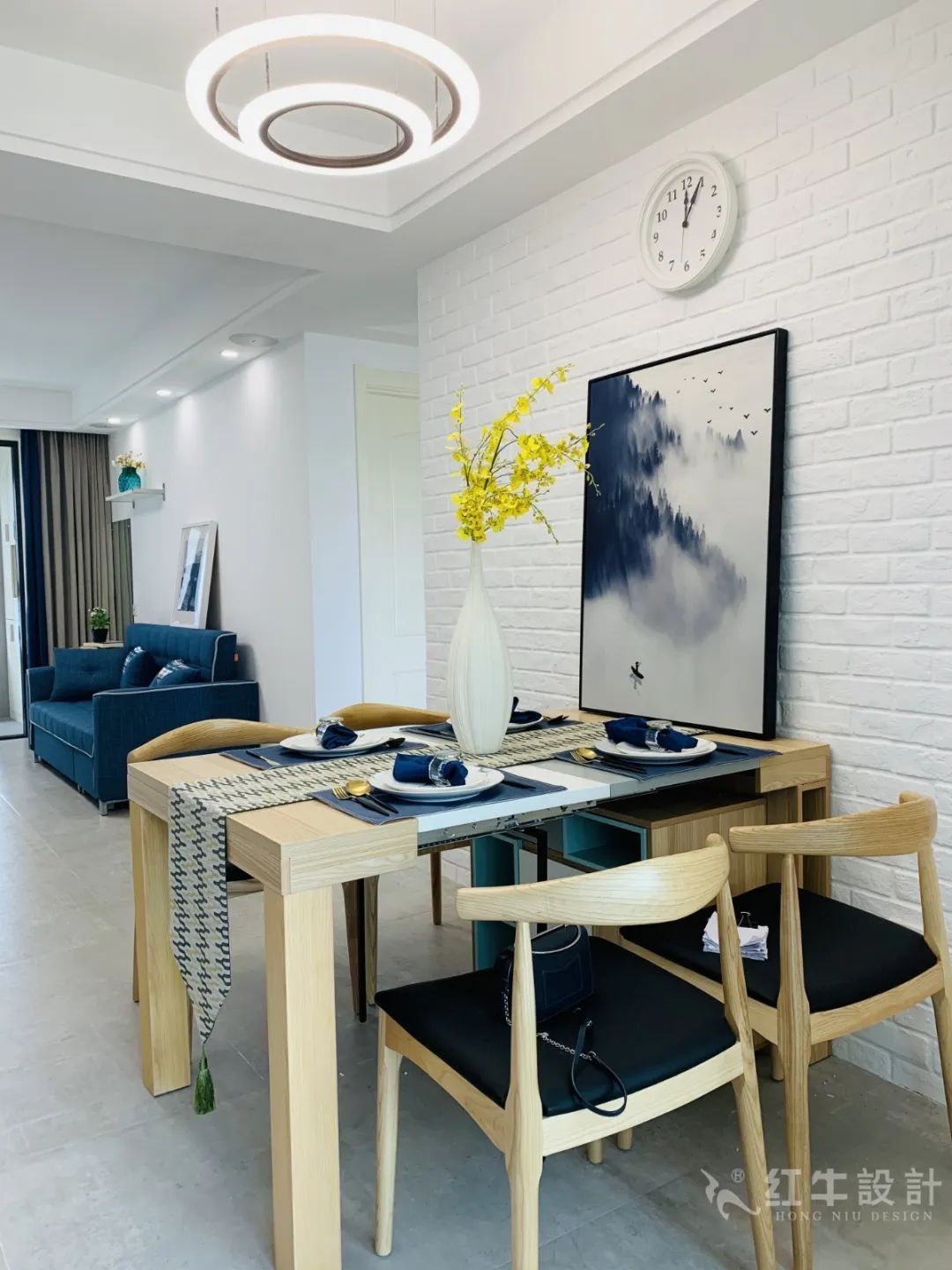 孟憲濤_保利國際社區(qū)115㎡現(xiàn)代北歐--簡潔明亮之家，一人獨居太愜意！10實景效果_客餐廳