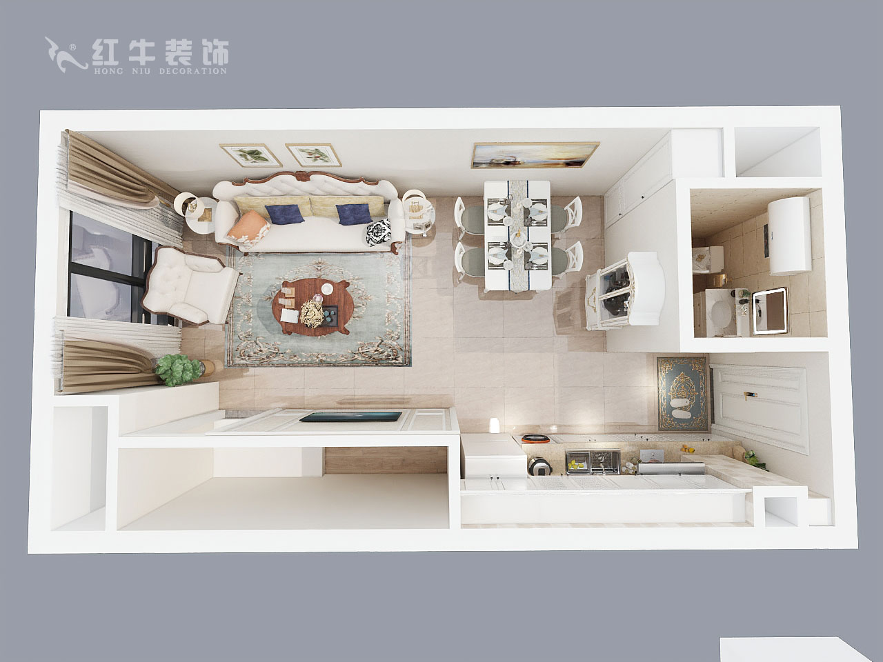 郭志成_悅享家北樓710-90㎡-簡(jiǎn)歐風(fēng)格_一樓鳥(niǎo)瞰圖+logo