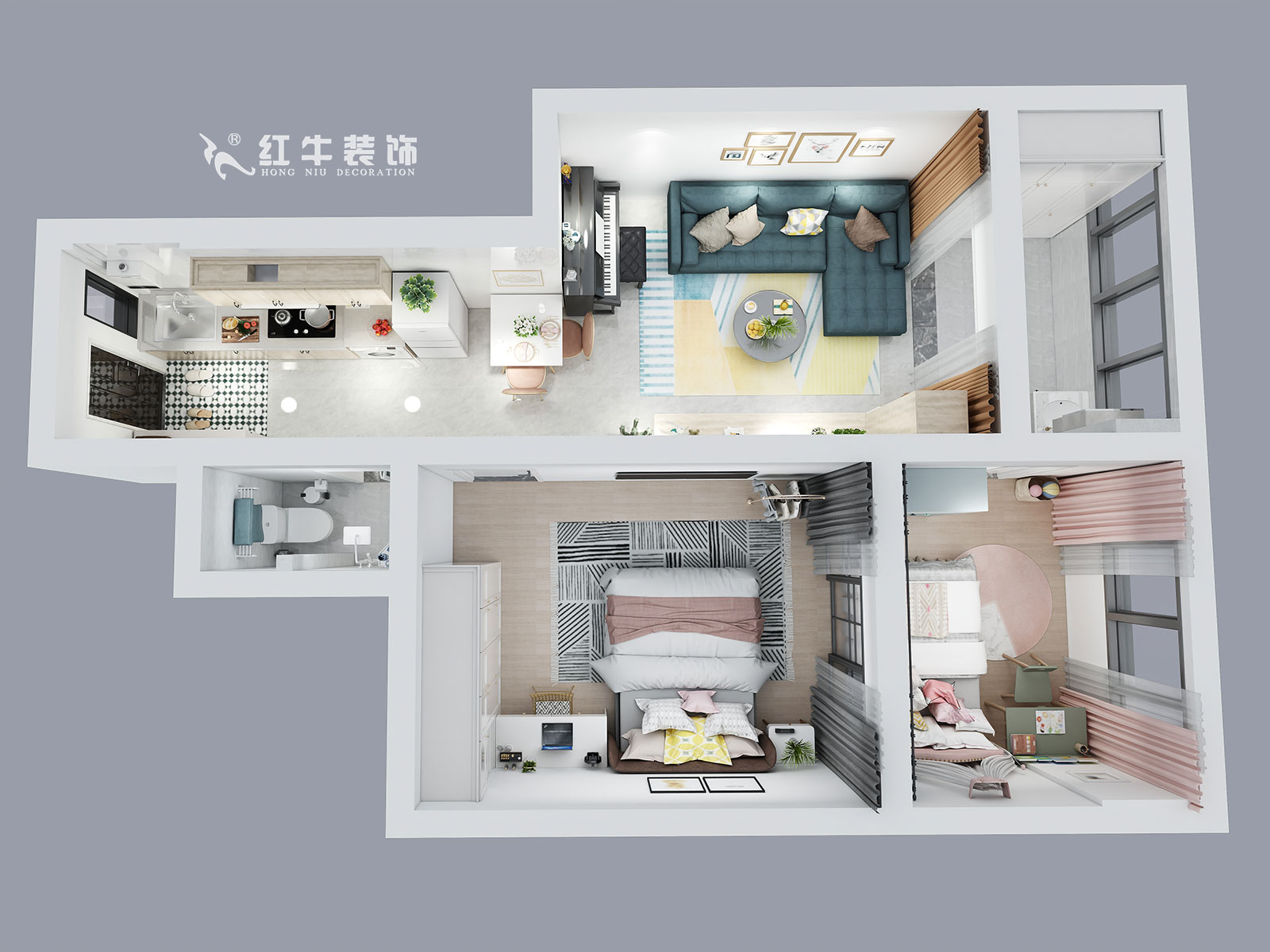 張桐瑋_瑞金新村7-502-65㎡-北歐風(fēng)格_鳥(niǎo)瞰圖