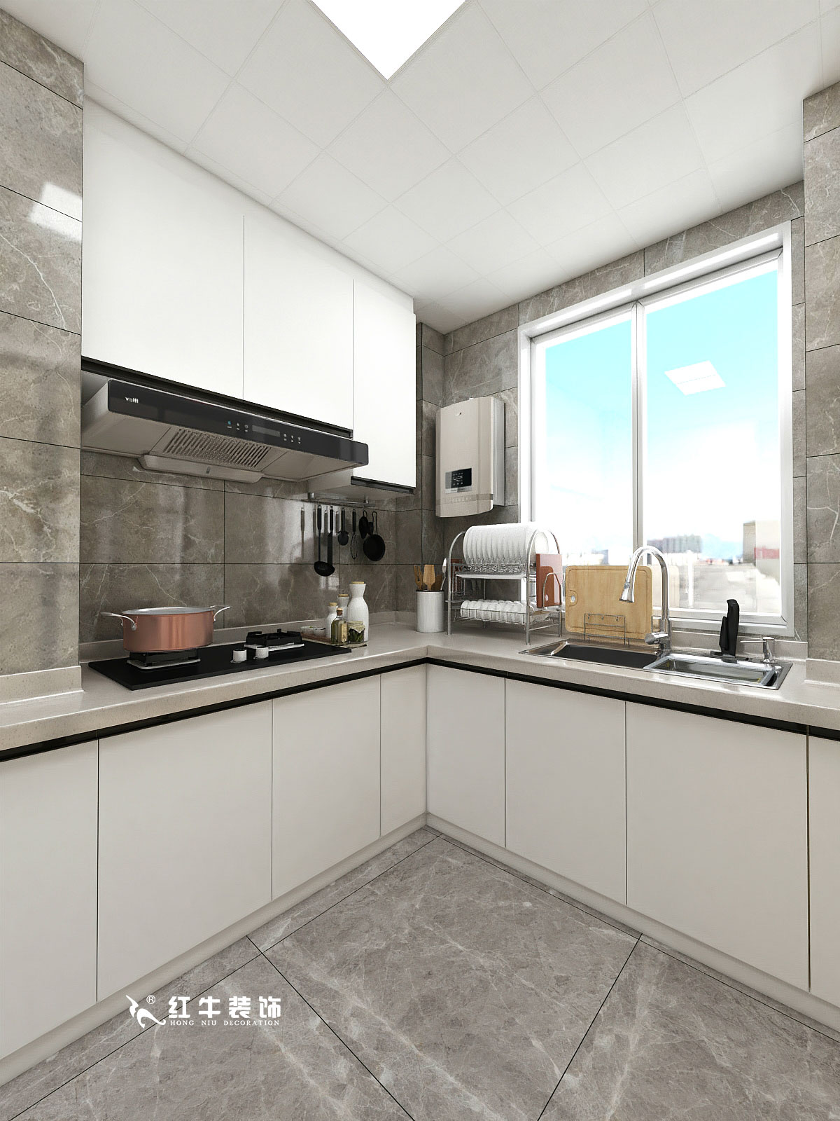 顧娟_金地都會(huì)意境118㎡現(xiàn)代風(fēng)格--弧形沙發(fā)設(shè)計(jì)，獨(dú)特有創(chuàng)意！06餐廳設(shè)計(jì)_廚房+