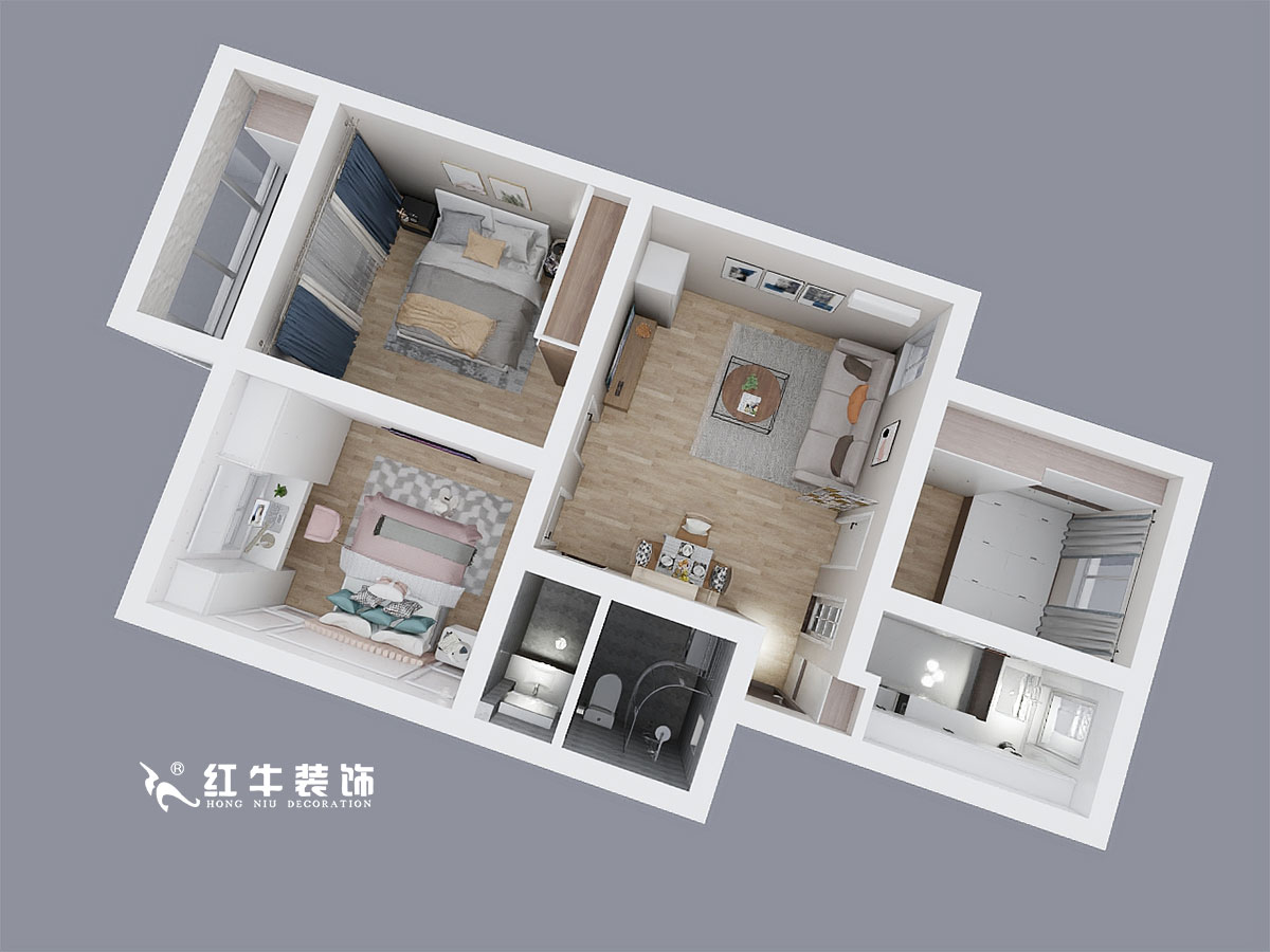 陸利民_紅楓新村7-3-406-85㎡-現(xiàn)代風(fēng)格_鳥(niǎo)瞰圖