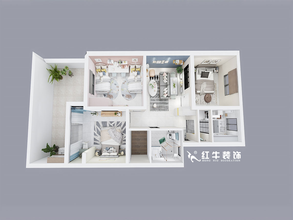 朱明琪_瑞金北村57-104-90㎡-北歐風(fēng)格_鳥瞰圖