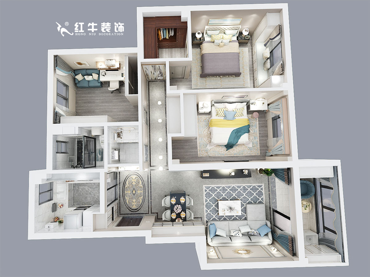 郭志成_紫金華府C區(qū)4-303-120㎡-現(xiàn)代輕奢_鳥瞰圖