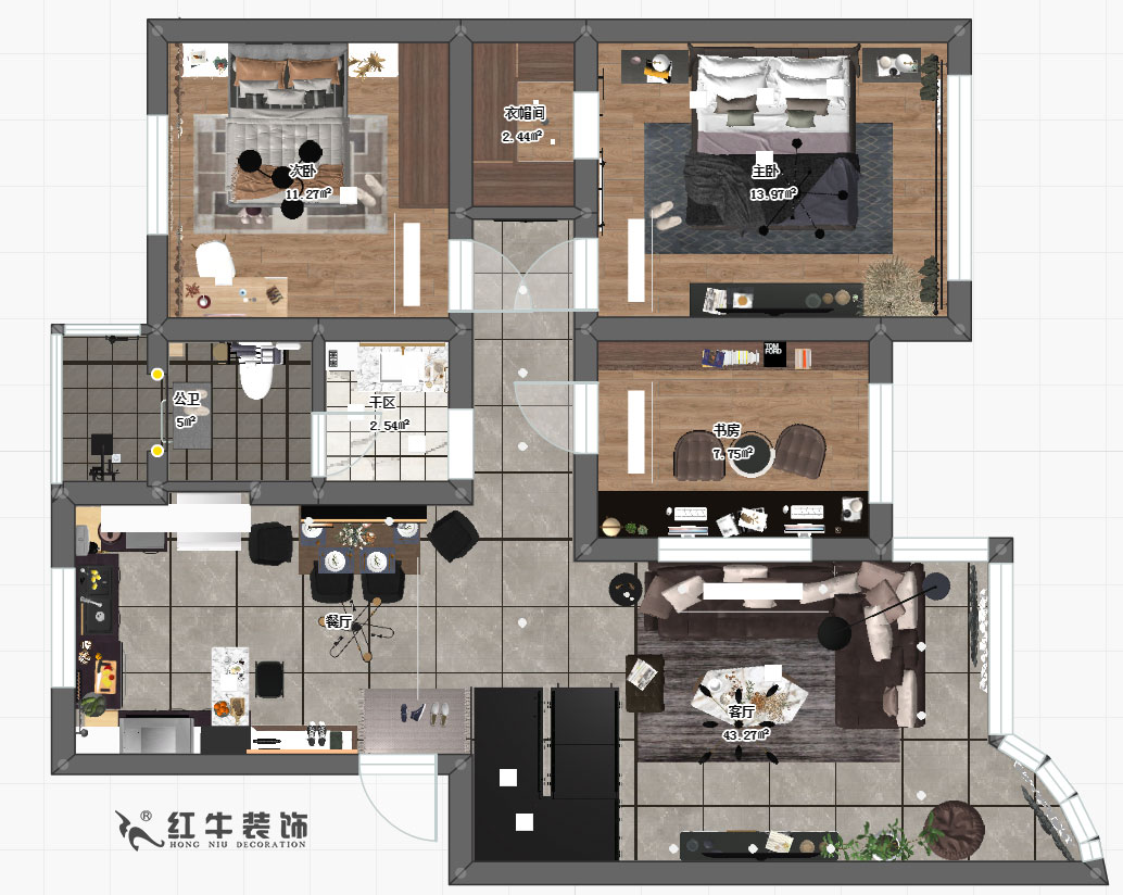 陶陽_興都花園88號(hào)6-2-603-110㎡+閣樓-現(xiàn)代輕奢風(fēng)格_一樓平面圖