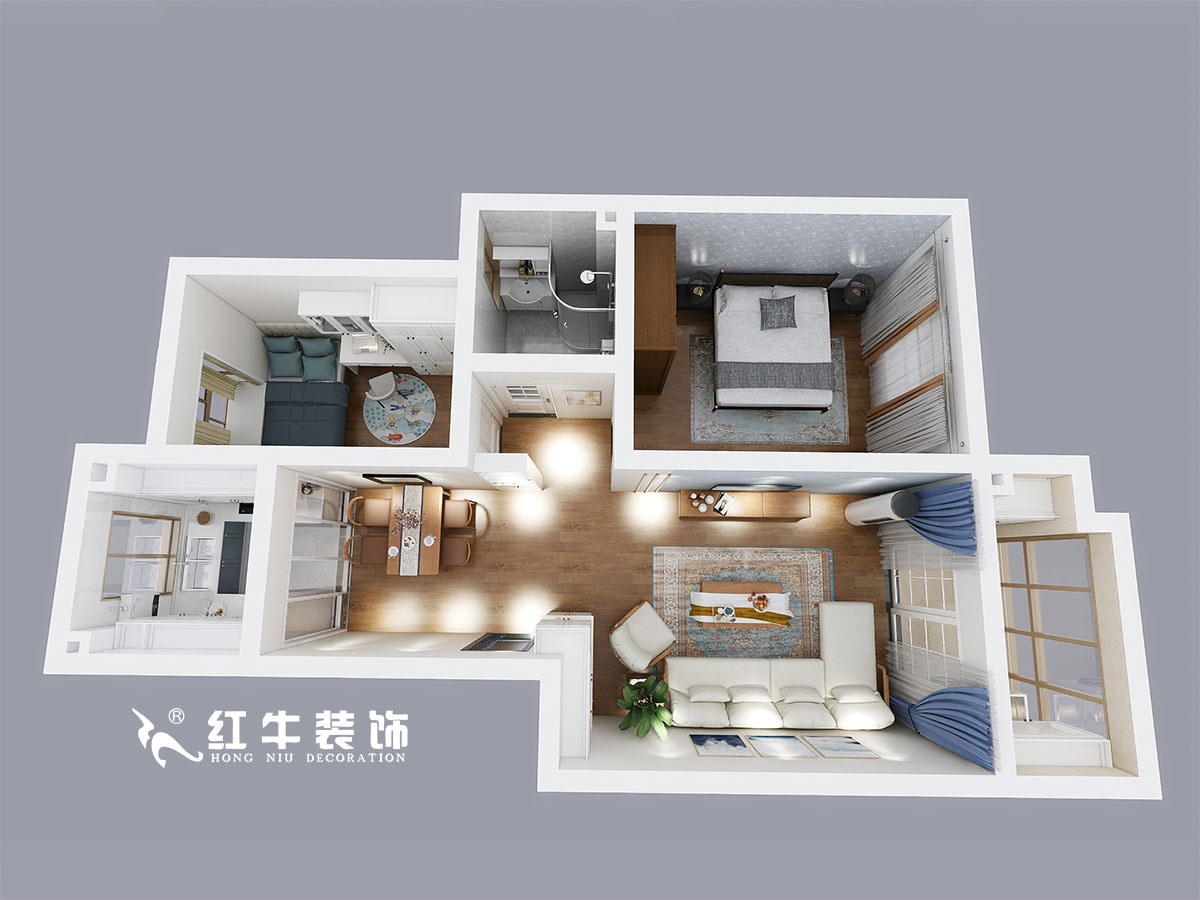 熊皓宇_金貿新村24-79-202-75㎡-現(xiàn)代簡約風格_鳥瞰圖