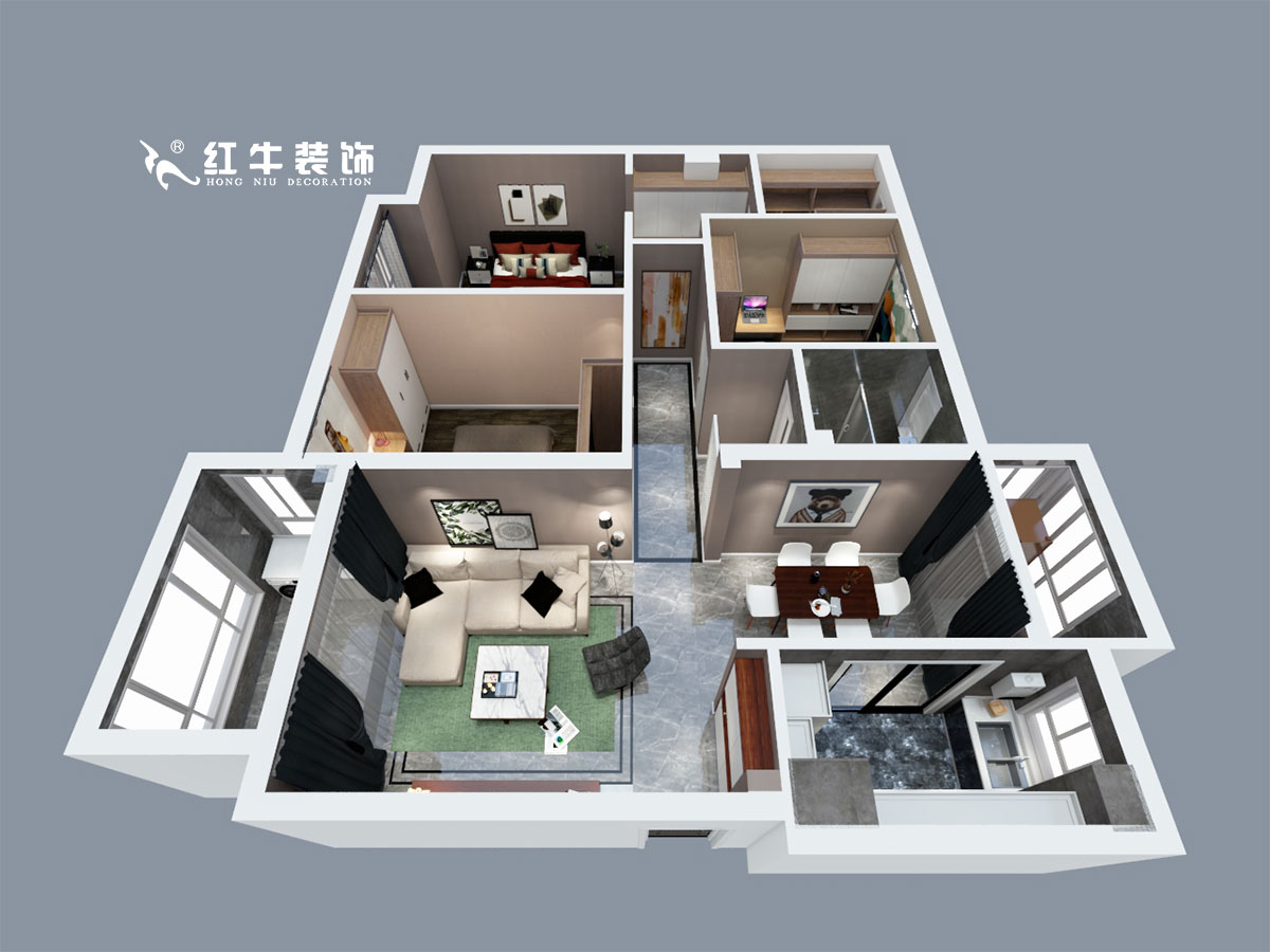 劉小勇_電建洺悅府二期12-102-137㎡-現(xiàn)代簡(jiǎn)約風(fēng)格_鳥瞰圖