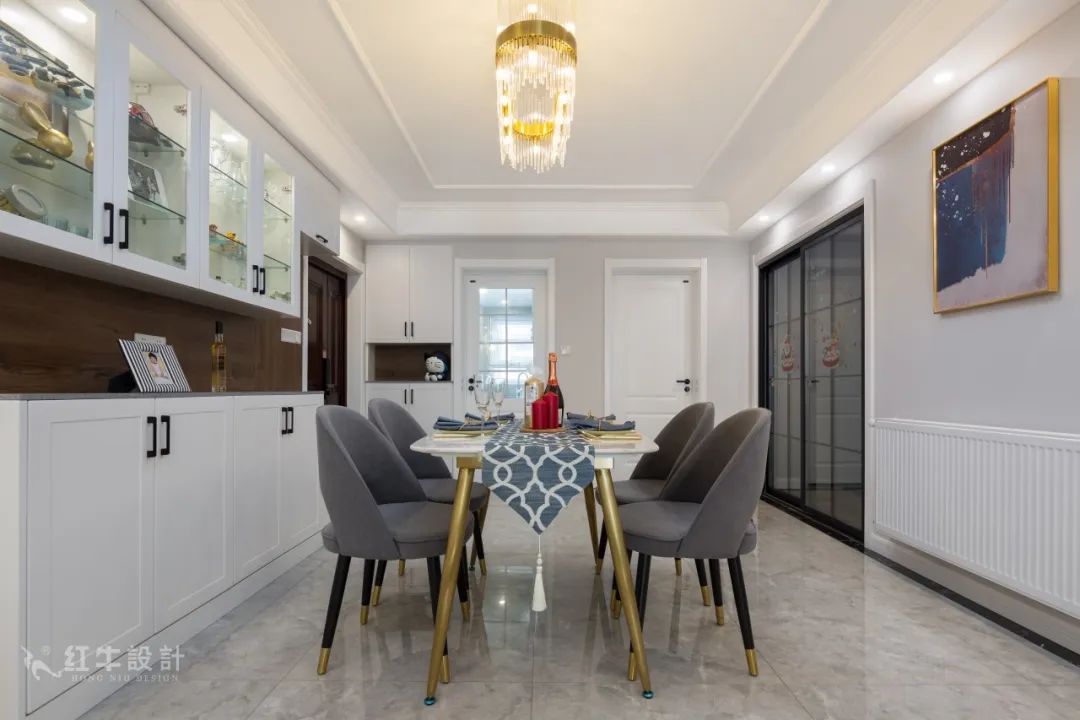 85后夫婦的美式輕奢家，起名“海藍(lán)之謎”！05餐廳