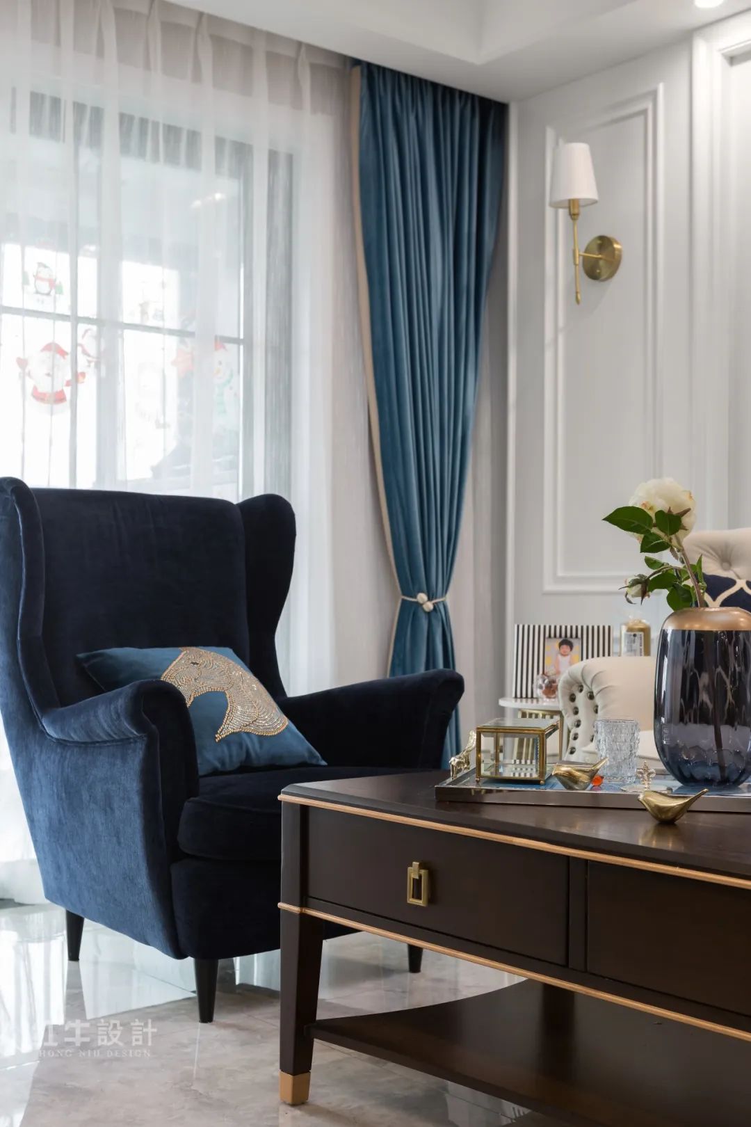 85后夫婦的美式輕奢家，起名“海藍(lán)之謎”！07客廳