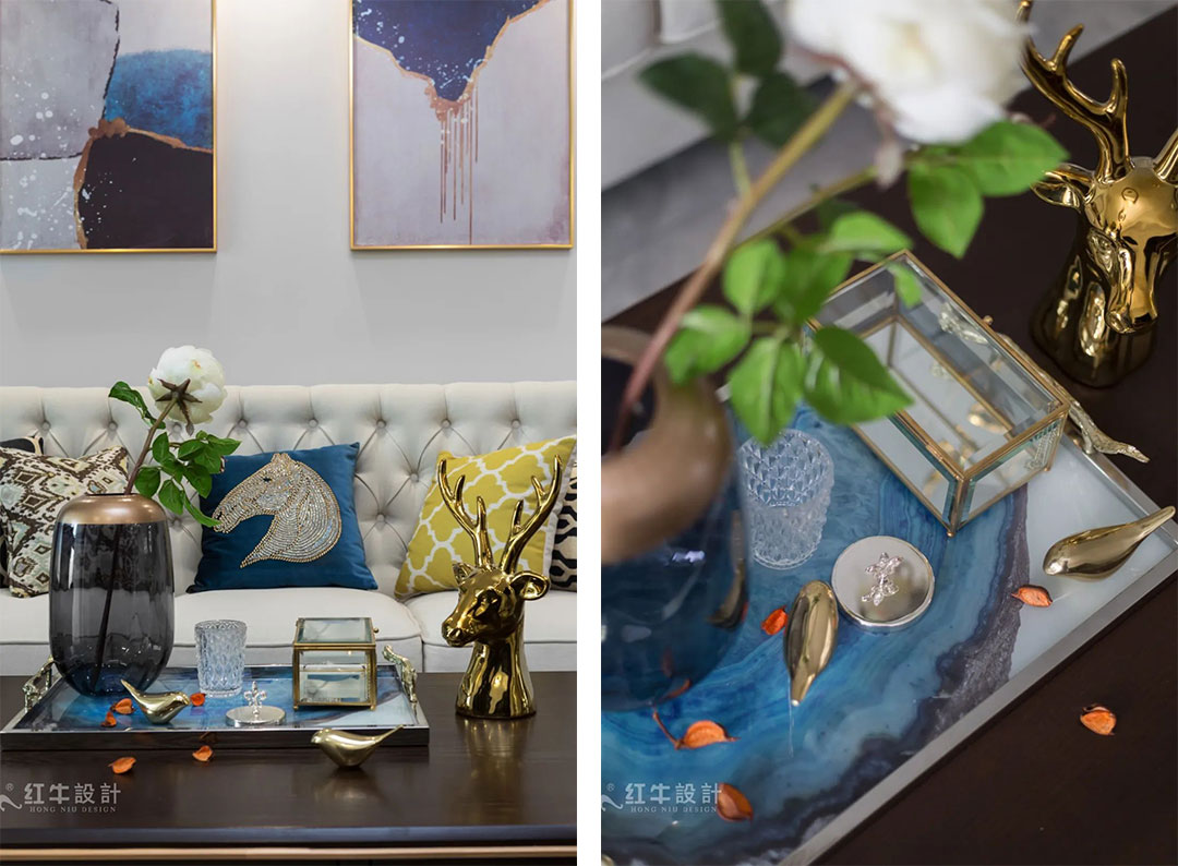 85后夫婦的美式輕奢家，起名“海藍(lán)之謎”！08客廳+09客廳