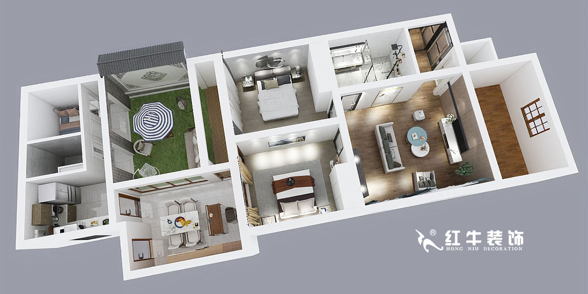 魏利利_桃園小區(qū)7號101室-95㎡-現代風格00桃園鳥瞰圖