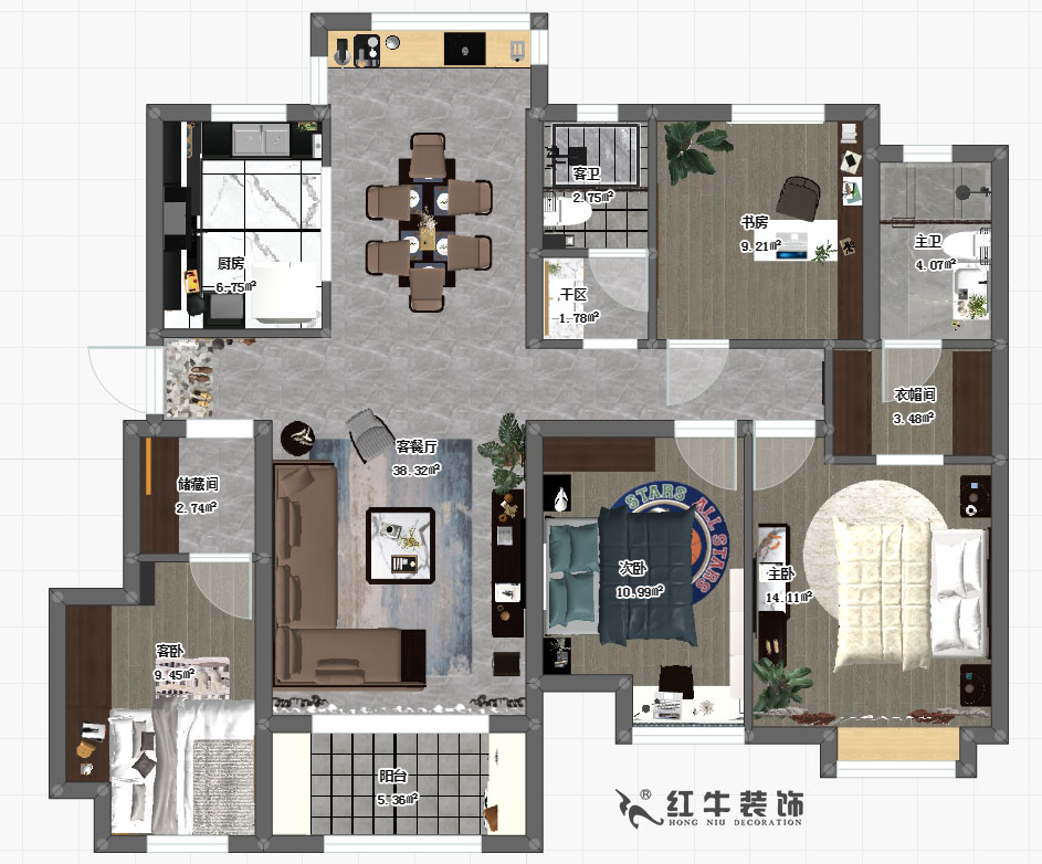 張桐瑋_電建洺悅府6-103-130㎡-現(xiàn)代簡約風(fēng)格_3室2衛(wèi)_定制家￥17