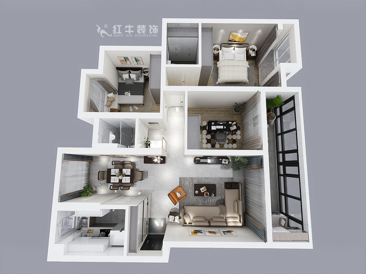 吳波_萊蒙水榭陽光10-1-901-107㎡-現(xiàn)代輕奢風格_3室2廳2衛(wèi)（老房裝修）_成品家￥168676_全包16