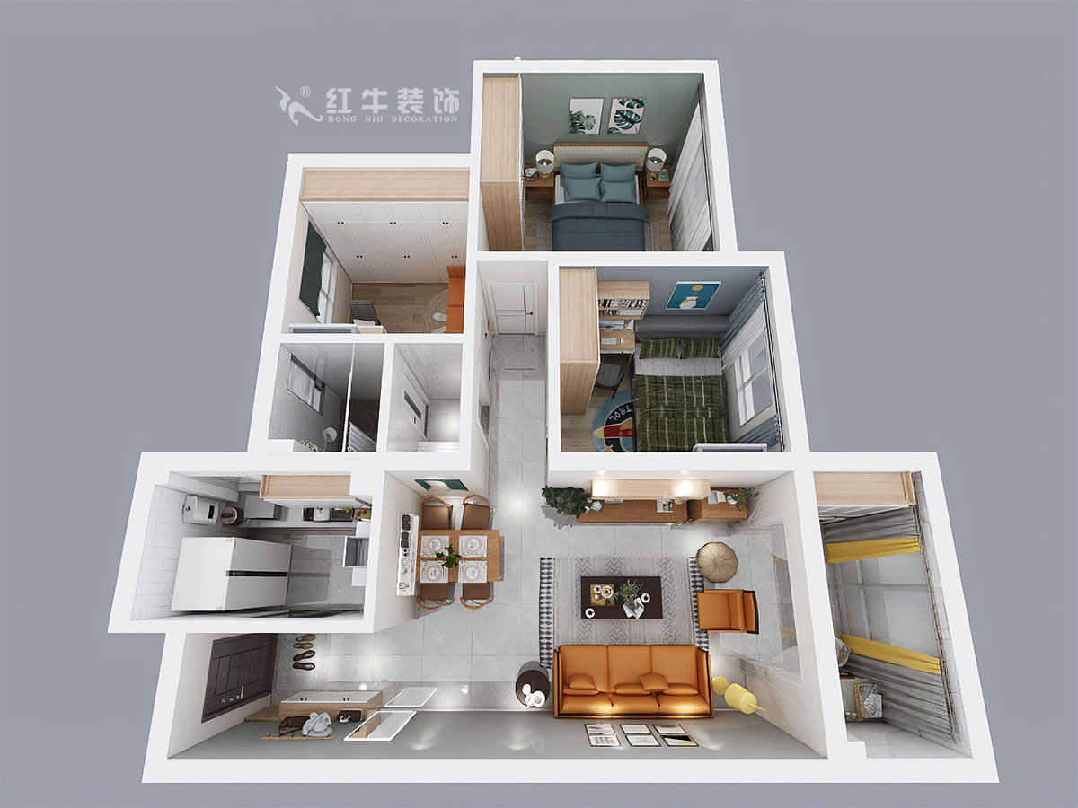 仇美蓉_石埠灣秋山苑3-1-1002-81㎡-現(xiàn)代風格_3室1廳1衛(wèi)_成品家¥100379→00鳥瞰圖