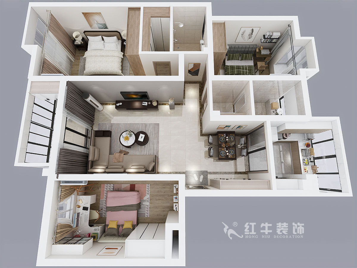 郭志成_宏圖上水園25-1104-130㎡-現(xiàn)代簡約風格_3室2廳2衛(wèi)（老房裝修）_定制家￥134817