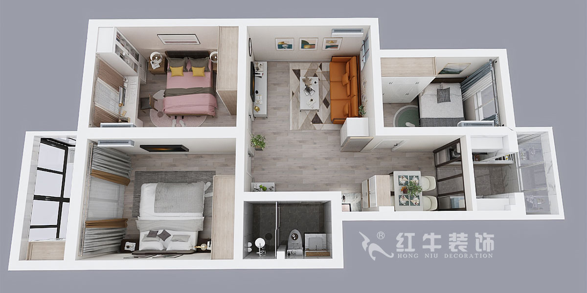 劉萍萍_寧西公寓2-404-90㎡-現(xiàn)代風格_3室2廳1衛(wèi)(老房裝修)_成品家¥108140_全包10