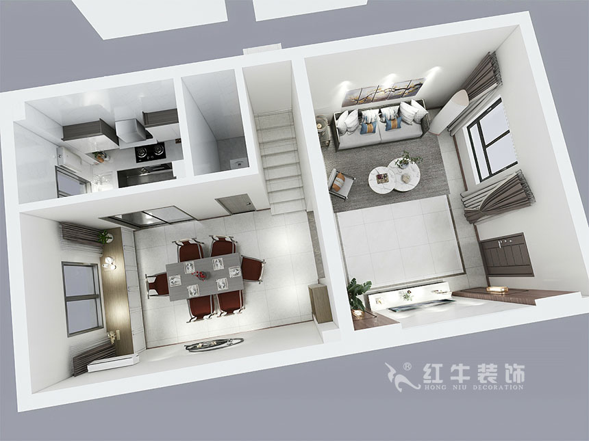 陸利民_香地美舍602-156㎡-新中式風(fēng)格_5室2廳3衛(wèi)(新房裝修)_定制家¥208000_全包25萬00_13一樓鳥瞰圖