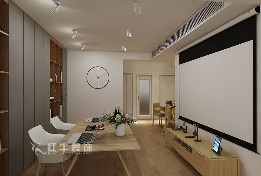 魏利利_津橋華府82㎡現(xiàn)代簡(jiǎn)約｜顛覆傳統(tǒng)客廳，即是休閑書吧又是影院01客廳860x580