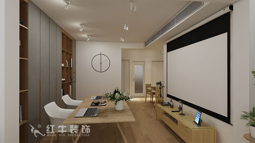 魏利利_津橋華府82㎡現(xiàn)代簡(jiǎn)約｜顛覆傳統(tǒng)客廳，即是休閑書吧又是影院05客廳