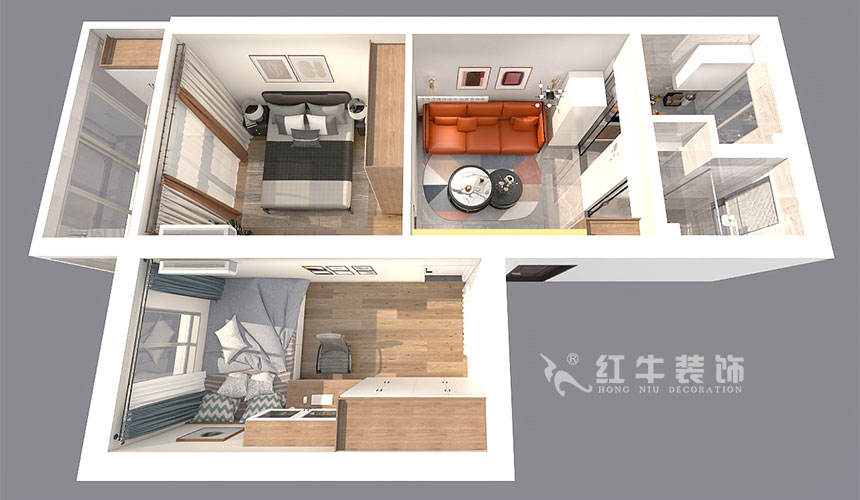 孟憲濤_北秀村22號(hào)3-702-60㎡-現(xiàn)代風(fēng)格_2室1廳1衛(wèi)(二手房裝修)_定制家¥89500_全包9萬00_04鳥瞰圖