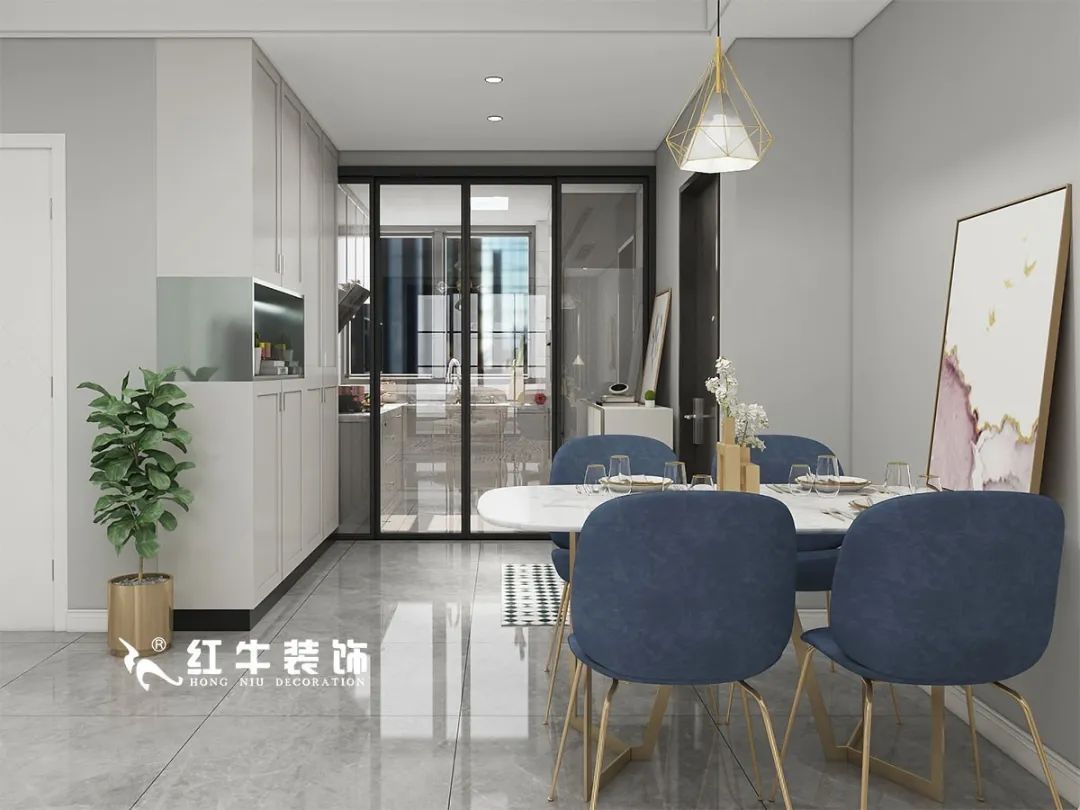 劉萍萍_仙龍灣山莊90㎡輕奢風格｜加入一點金屬線條，這個家高級又溫柔！05