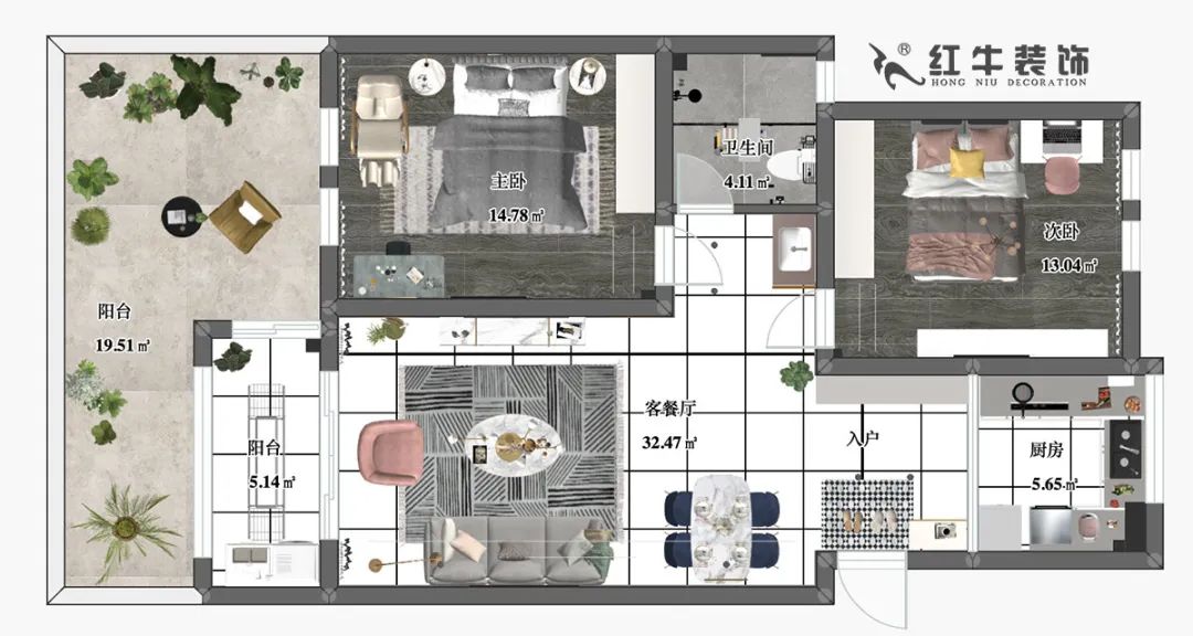劉萍萍_仙龍灣山莊90㎡輕奢風格｜加入一點金屬線條，這個家高級又溫柔！12
