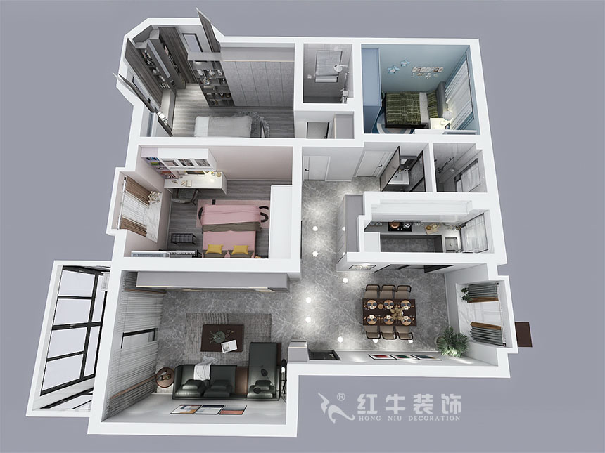 吳波_陽光雅居9-306-119㎡-現(xiàn)代風格_3室2廳2衛(wèi)（舊房裝修）_成品家￥165860_全包16