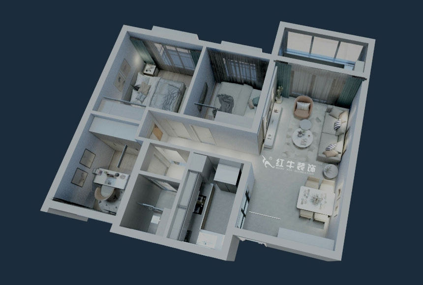 劉曉芳_風華府5-2103-87㎡-現(xiàn)代風格_3室2廳1衛(wèi)(新房裝修)_成品家¥112000_全包11