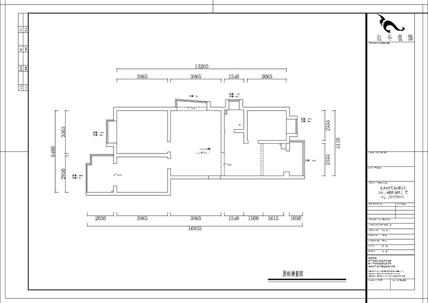 熊皓宇_東城水岸6-B-204-100㎡-現(xiàn)代簡約風格_3室2廳1衛(wèi)（老房翻新）_成品家￥165270_全包14萬00_01原始結(jié)構(gòu)圖
