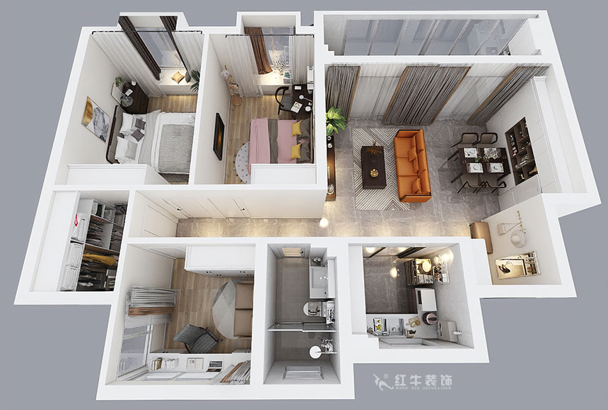 仇美蓉_語山苑7-1-501-99㎡-現(xiàn)代風(fēng)格_3室2廳2衛(wèi)(新房裝修)_成品家¥121919_全包12