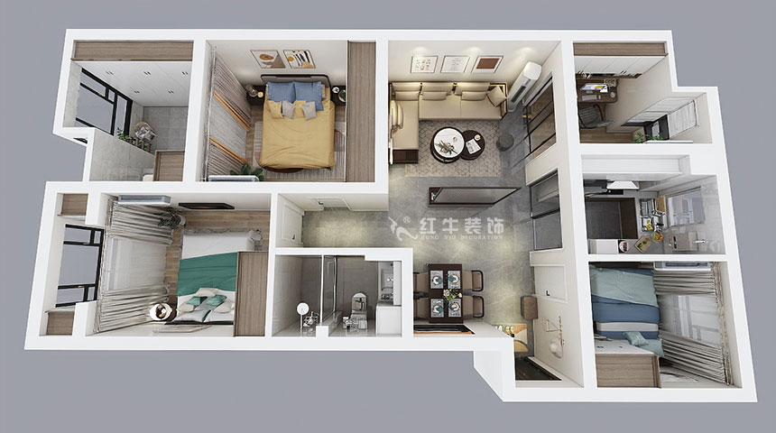 吳波_翠屏城111-1-1504-91㎡-現(xiàn)代風格_4室2廳1衛(wèi)(新房裝修)_成品家¥121717_全包12