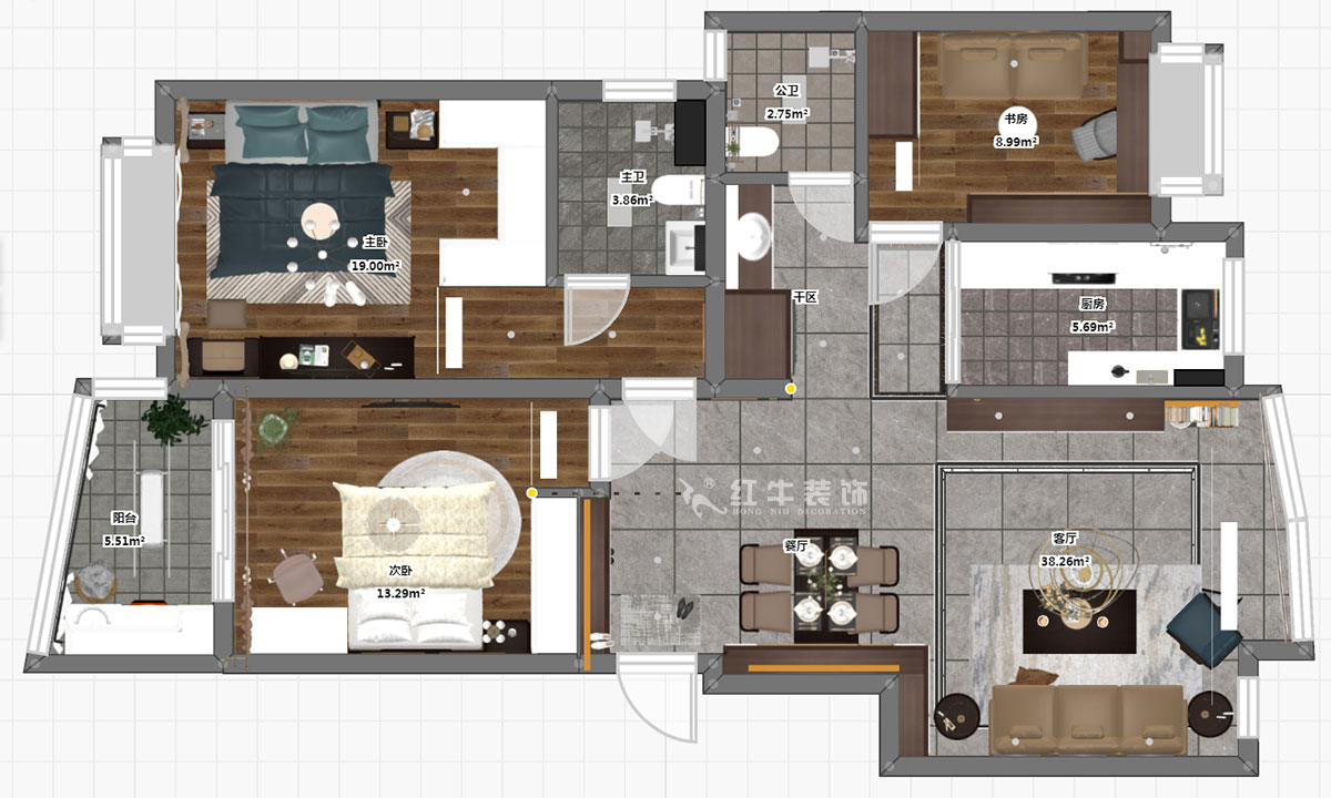 劉小勇｜鑫園12-906-120㎡-現(xiàn)代風(fēng)格｜3室2廳2衛(wèi)｜老房裝修｜成品家￥147000｜全包14