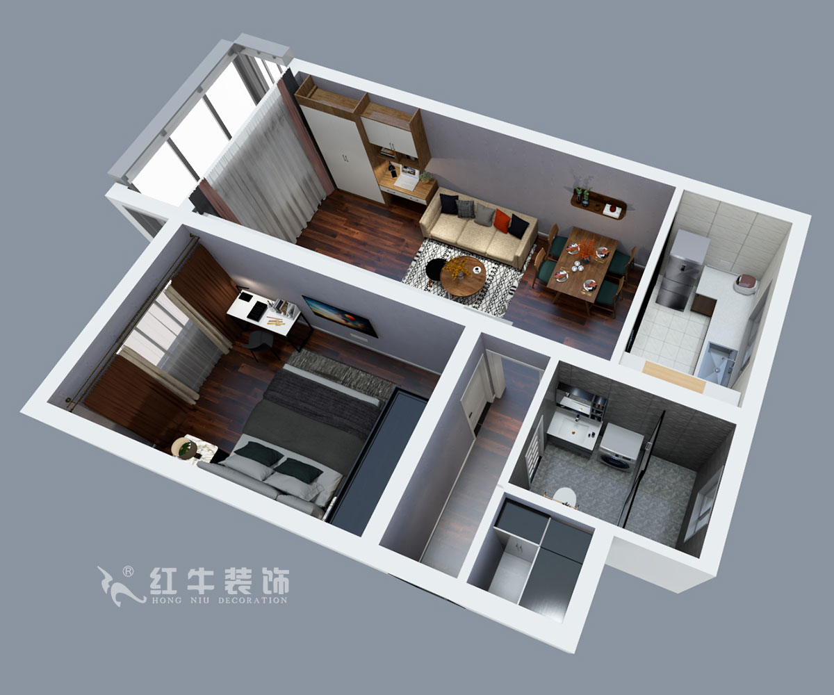 劉曉芳|長白街2號1-506-64㎡-現(xiàn)代風格|2室2廳1衛(wèi)|老房裝修|定制家¥105600|全包10